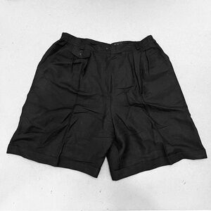 Giorgio Sant Angelo Size 22 Womens Linen Blend Solid Black Bermuda Shorts